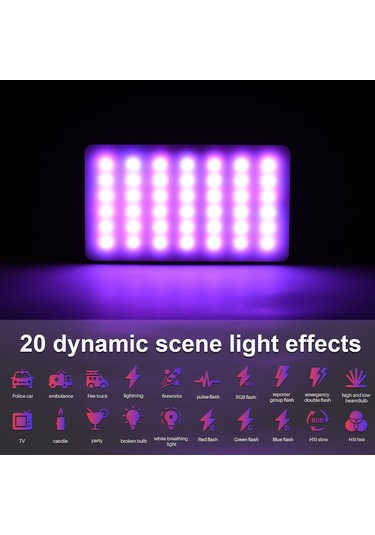 Andoer W140 Rgb Cep Video Konferans Led Video Işık Kiti Siyah Siyah