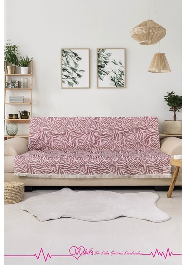 Klasik Pamuklu Koltuk Örtüsü 160x220 Cm Zebra Desen Koltuk Örtüsü Bordo