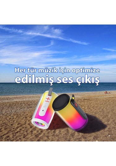 E6 Rgb Bluetooth Hoparlör 10w Usb Aux Tf Kart Girişli, Taşıma Aparatlı
