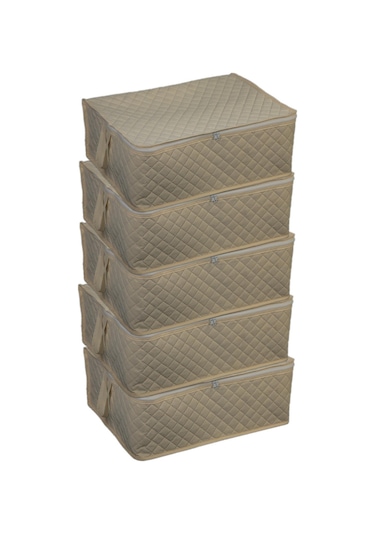 Adarya Home Büyük Boy Yorgan Hurcu 5 Adet 100 x 50 x 50 Krem