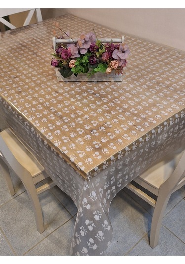 Şeffaf 0.018 Mm Pvc Muşamba - Desenli Silinebilir Şeffaf Masa Örtüsü Ns28 Beyaz