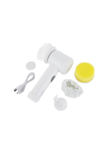 Neevoyu Usb Şarjlı Üçlü Mutfak Temizlik Fırçası Seti - Yeni Versiyon, Fırça Değiştirilebilir, Duvar Takımı İçerir