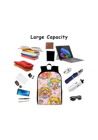 Trendooze Uygun, Siyah Siyah Siyah Sırt Seyahat, Sailor Organizasyon Moon Kawaii Karikatür, İş İnç İle, İçin, Genç, Dizüstü Çoklu Cf53 Çantası, Çalışması Bölmeleri Bilgisayara 15.6 Yl Siyah