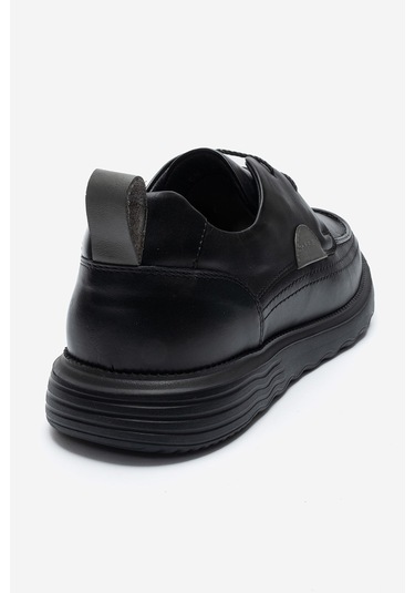 Dericlub Erkek Kalın Taban Comfort Casual Ayakkabı Gerçek Deri Cr 2896 Siyah