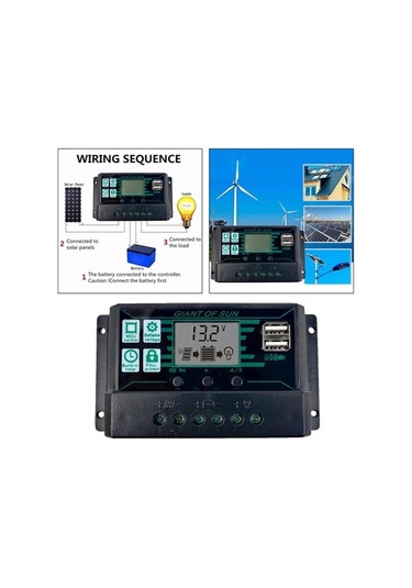 Pazly Suntek Pwm Şarj Regülatörü Mppt Güneş Paneli Akü 20-60a Av