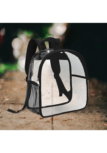 Homyl Şeffaf Sırt Çantası Pvc Mini Dayanıklı Gizli Sakli Siyah