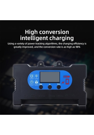 Pazly 30a Güneş Şarj Kontrol Cihazı 12v/24v Pwm Oled Ekran Çift Usb/type-c Akıllı Regülatör
