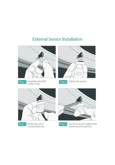 Dancemonkey Akıllı 4 Sensörlü Kablosuz Lastik Basınç Monitörü Ve Alarm 1 Adet 1 Adet