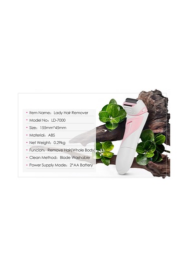 Moveevo Elektrikli Epilatör İnce Bıçaklı Ağ 2'si 1 Arada Tıraş Bıçağıyla, Sökülüp Yıkanabilir, Pembe