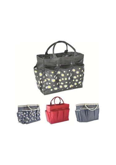 Trendooze Gray Yolyken Çiçekli Çok Amaçlı Bahçe Çantası Fermuarlı Dayanıklı Gri Gaojunshop01 Gri