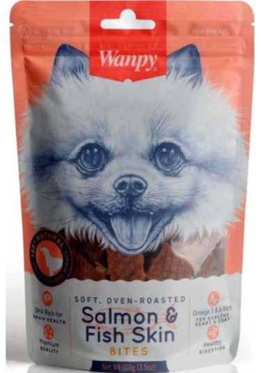 Wanpy FA-31 Oven Roasted Gerçek Somon Dilimleri Köpek Ödülü 100 G
