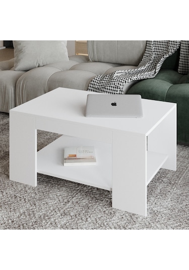 Lina Orta Sehpa – Modern Minimal Tasarım Beyaz