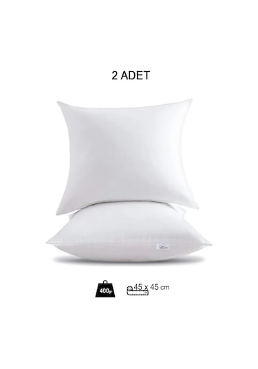 2 Adet Premium Kare Kırlent İç Yastık 1.kalite Elyaf Dolgulu Oyuncu Koltuk Yastığı, 43x43