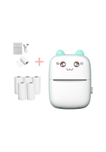 Cbtx Etiket Taşınabilir Termal Fotoğraf Yazıcısı Öğrenci Mini Yazıcı Mavi