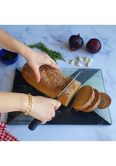 Kanallı Cam Kesme Tablası | Hibrit Mermer | 25cm x 35cm