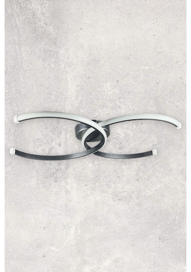 Duru Gri Renk Salon Mutfak Hol Beyaz Led 2 Li Avize GRİ RENK