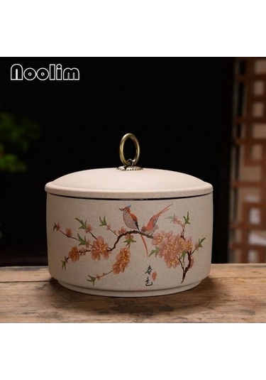 Novahub Seramik Çay Caddy Büyük Mutfak Gıda Mühürlü Depolama Tankı Taşınabilir Seyahat Ambalaj Kutusu Teneke Kutu Baharat Kavanoz B Diğer