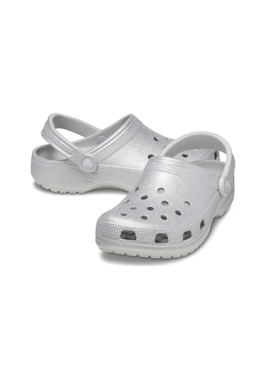 Crocs Classic Glitter Clog Unisex Gri Terlik Gri