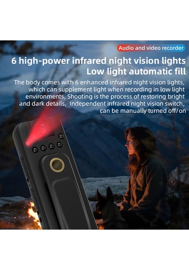 Vkemall H85 1080p Dönebilir Lensli , Gece Görüşlü, Manyetik Klipsli, Uzun Pil Ömrü, Otg Bağlantı Destekli