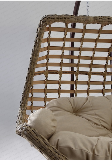 Gardenya Bahçe Capri Swing Cunda Rattan Bahçe Ve Balkon Salıncağı Açık Kahverengi
