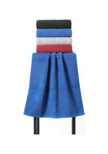 %100 Pamuk Koyu Renkli Parlement Mavisi 200 Gr 2'li El, Yüz Ve Baş Havlusu Parlement