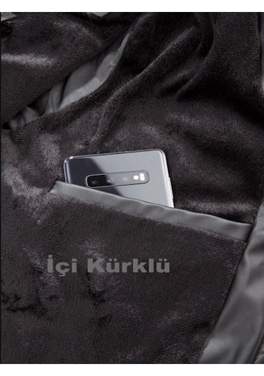 Erkek Yeni Sezon Siyah Dar Kesim Deri Ceket & Mont Siyah