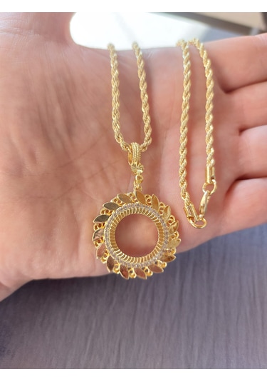 Çeyrek Kolye 22ayar Altın Kaplama 60cm Kolye Altın