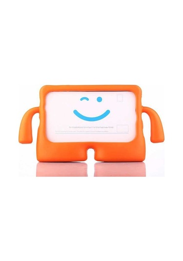 Kilifone - İpad Uyumlu İpad 10.2 2021 9.nesil - Kılıf Tutma Kollu Stand Olabilen Çocuklar İçin Koruyucu Tablet Kılıfı - Turuncu