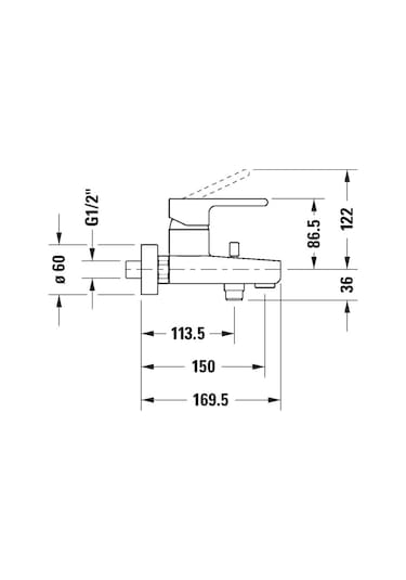 Duravit - B.2 Banyo Bataryası - B25230000010- Krom