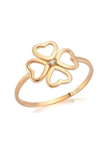 Kuyumcudukkani Yonca Sembollu Trend Yüzük-10236-r-w Rose