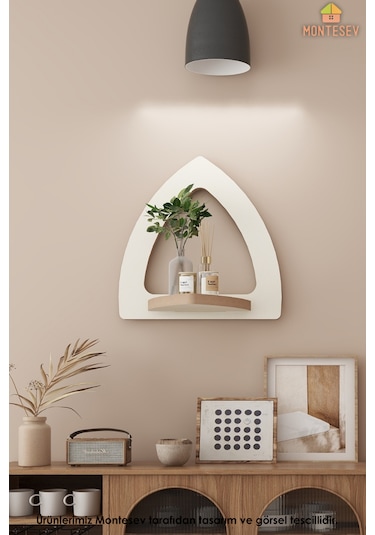 Ahşap Dekoratif Duvar Rafı 3 Lü Set Mts-196 Beyaz