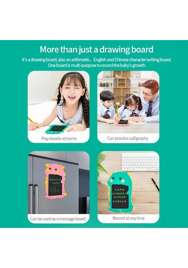 Lcd Yazma Tableti Çocuklar İçin Renkli Doodle Kurulu Çizim Tableti Kilit Fonksiyonu İle Silinebilir Bordo
