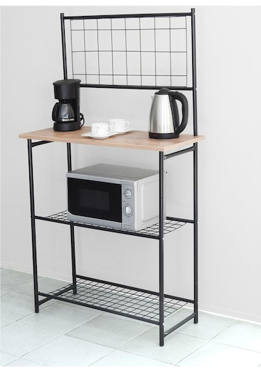 Weblonya Mutfak Bangosu Raf Bar Masası Çok Amaçlı Masa Siyah 5159