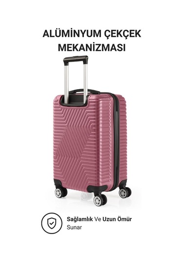 G&d Polo Suitcase Abs Kabin Ve Büyük Boy Gül Kurusu 2'li Valiz Seti 600.08-set-bk Gülkurusu