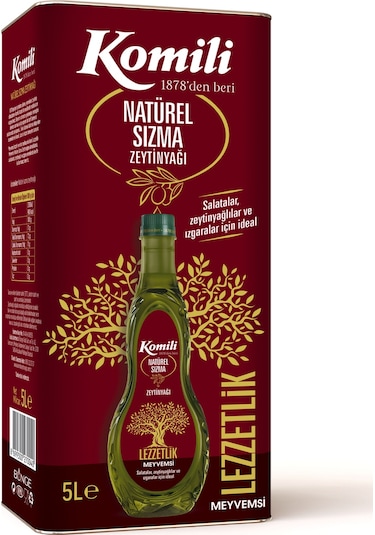 Komili Lezzetlik Meyvemsi Natürel Sızma Zeytinyağı 5 L