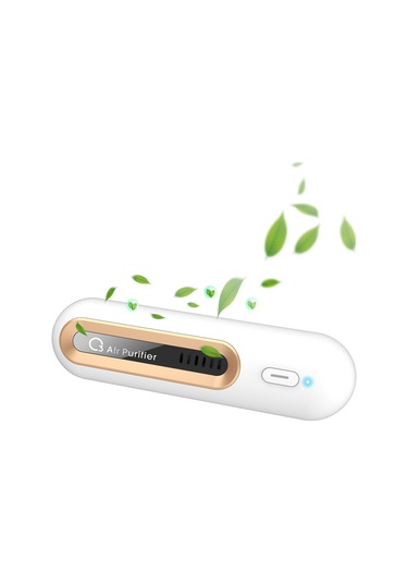 Qingmipy Taşınabilir Hava Temizleyici - Usb Şarjlı, Ev & Araç İçin Kokuları Yok Eden Mini Hava Arıtıcı Beyaz