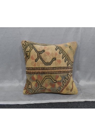 Zehra Abla Halı Vintage El Dokuma Dekoratif Halı Kırlent Yastık Kılıfı 6702 Çok Renkli