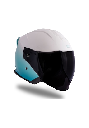 Palio 2.0 Deepsky Mavi-beyaz Güneş Vizörlü Açık Kask C1 Siyah