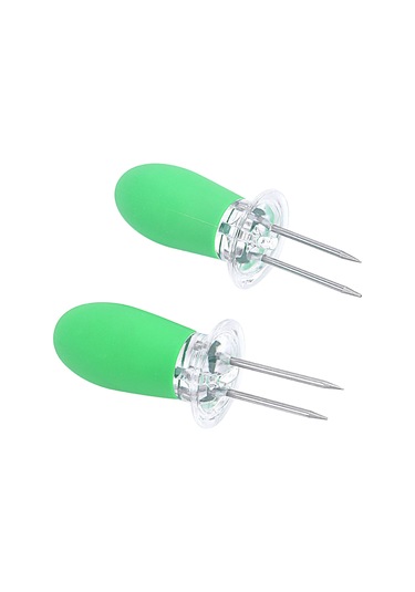 Padalink 2'li Yeşil Bbq Mısır Çatalı - Tpr Kolu Ve Paslanmaz Çelik İçerikli, Sabit Tutma Ve Kolay Pişirme Özelliği Çok Renkli