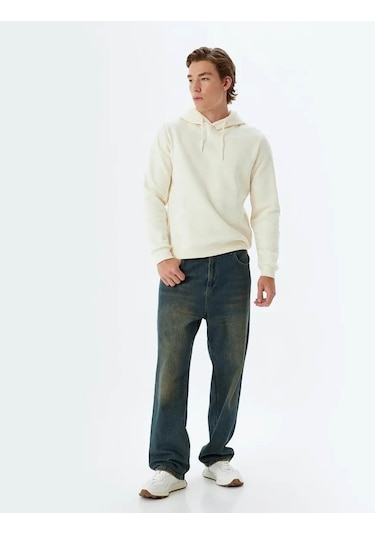 Koton Erkek Sweatshirt Ekru 5wam70001mk 25ky59000107 Y5915 Ekru