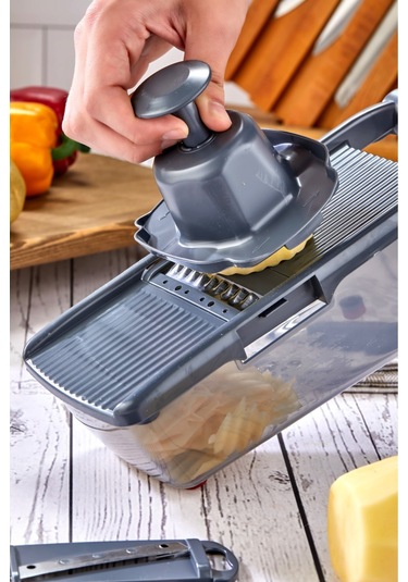 Cooker 5 Bıçaklı Hazneli Lüx Paslanmaz Çelik Rende Ckr3379-gri Dri