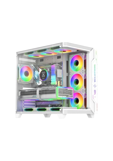 Sirius White Argb Panel 7x Fan Kumanda Ve Kontrolcü Atx Boş Bilgisayar Kasası Beyaz