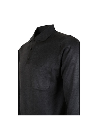 Erkek Füme Kazak Polo Yaka Yünlü Klasik Normal Kesim Rar00646