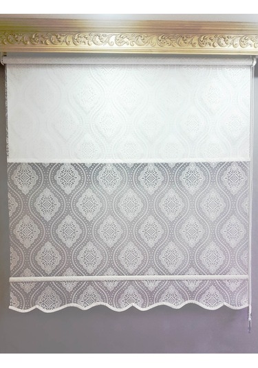 N11 Özel Osmanlı Motifli Damaks Çift Mekanizmalı Tül Stor Perde