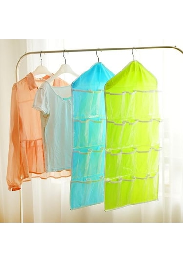 Mavi Dolap Çok Amaçlı Asılı Çanta Çorap Sütyen İç Giyim Raf Askı Depolama Organizatör Mavi Mavi Dolap Çok Amaçlı Asılı Çanta Çorap Sütyen İç Giyim Raf Askı Depolama Organizatör Mavi