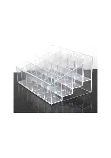 Symbee 24 Bölmeli Şeffaf Ruj Ve Makyaj Malzemesi Saklama Kutusu - Düzenli Ve Pratik Beyaz