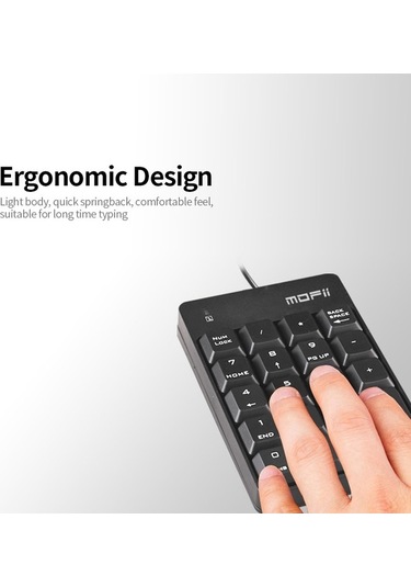 Novahub Usb Nümerik Klavye Mofii X810 - 18 Tuşlu Finans Klavyesi Siyah Optik Taşınabilir Optik