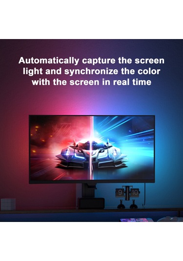 Qingmipy Rgb Müzik Senkronizasyonlu Led Işık Bariyeri - 5050rgb Ic, Yazılım Kontrollü Renk Ve Ritim Modları 24/27/32 İnç Çok Renkli