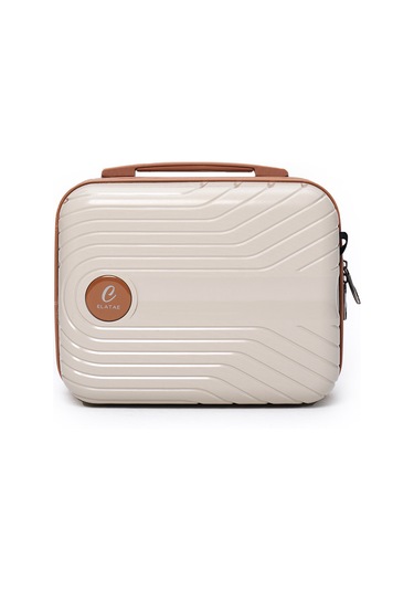 4 Lü Valiz Seti Elatae Exclusive Pro Polipropilen Kırılmaz Büyük - Orta - Kabin Boy Ve Makyaj Bej - Camel 5239