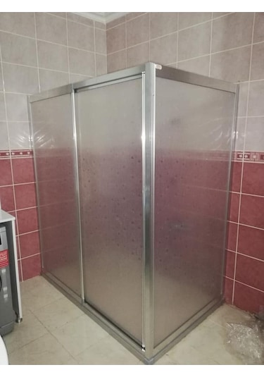 Nokta Duşakabin Teknesiz Mika Duşakabin Önden Girişli Yan Sabit Panel Şeffaf